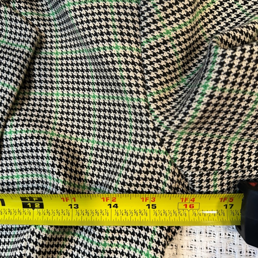 Zara Houndstooth Blazer Dress‎ Women Size S Green Plaid Officecore Dark Academia - Picture 16 of 16